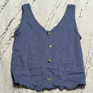 caution to the wind blue tank top